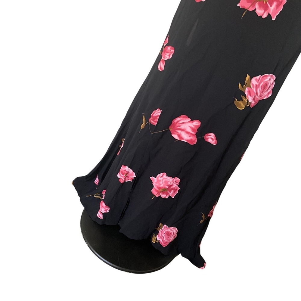 Reformation Black Floral Maxi Dress Open Back Slit Formal Evening Size S NWT - Picture 4 of 15